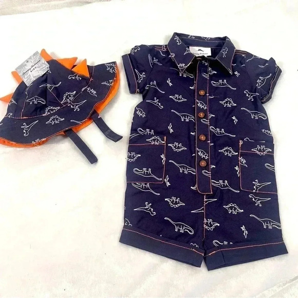 Tommy Bahama Kids Romper & Matching Hat 3-6 Months - Picture 1 of 5